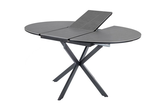 Стіл GASTON CERAMIC 100(135)*100 сірий/чорний