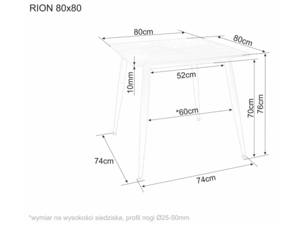 Стіл RION 80*80 чорний