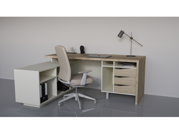CONNECT 1 L SK стіл письмовий 1900*786 дуб кремона котта/стоун бейж