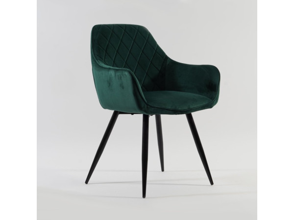 Стілець LINEA VELVET чорний каркас/зелений BL.78
