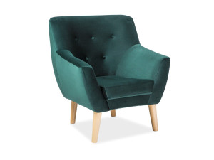 Крісло NORDIC 1 VELVET зелене/бук BL.78