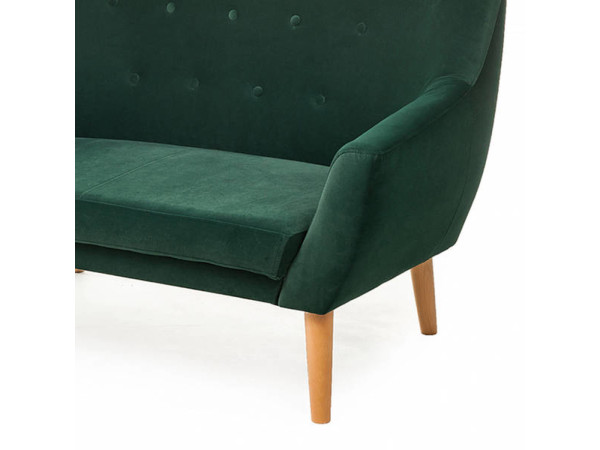 Софа NORDIC 2 VELVET зелена/бук BL.78
