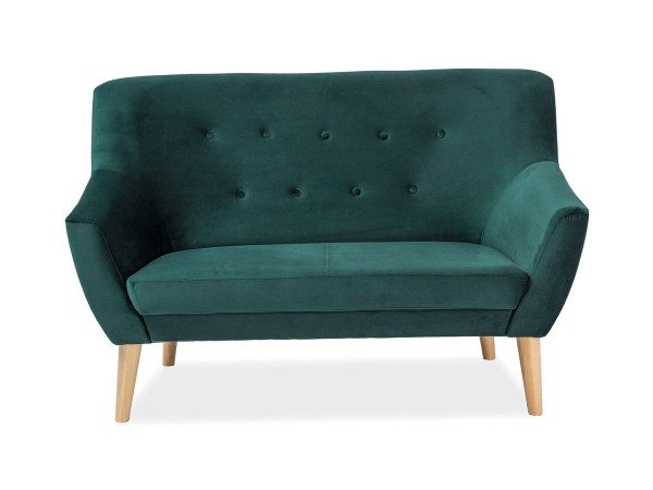 Софа NORDIC 2 VELVET зелена/бук BL.78