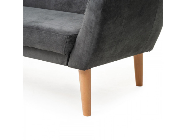 Софа NORDIC 2 VELVET сіра/бук BL.14