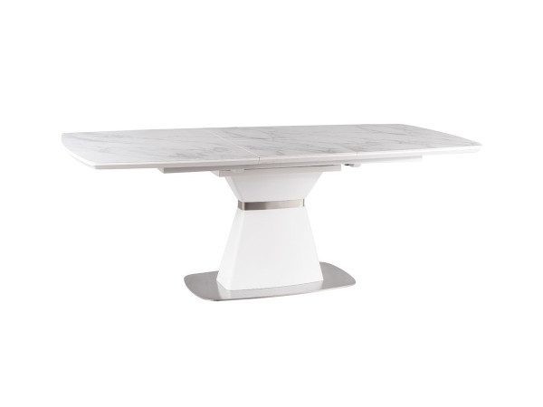 Стіл SATURN II CERAMIC білий ефект мармуру/білий мат 160(210)X90
