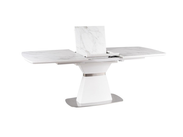 Стіл SATURN II CERAMIC білий ефект мармуру/білий мат 160(210)X90
