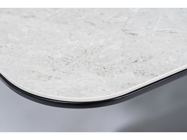Стіл PALLAS CERAMIC сірий ефект мармуру/чорний мат 160(210)x90