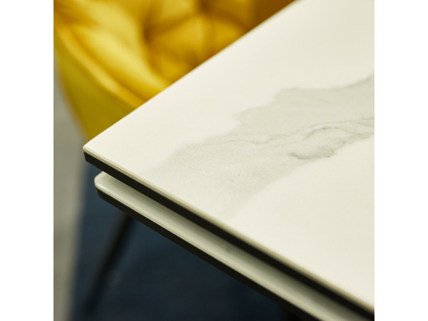 Стіл WESTIN III CERAMIC білий/чорний мат (160-240)X90
