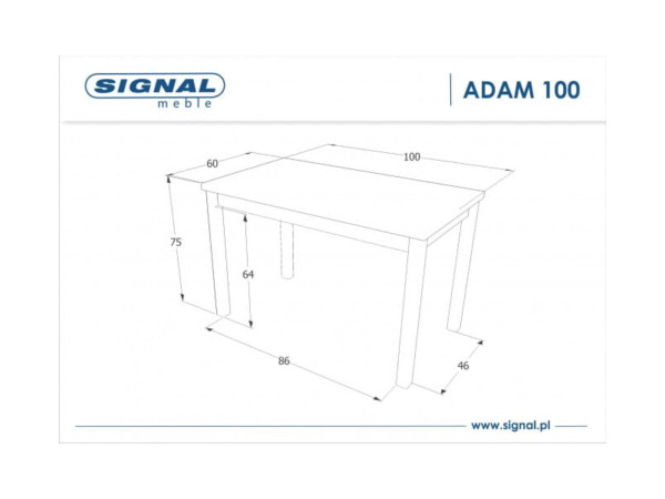 Стіл ADAM 100x60 білий мат