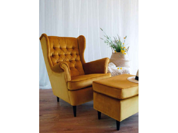 Крісло HARRY VELVET карі/венге BL.68