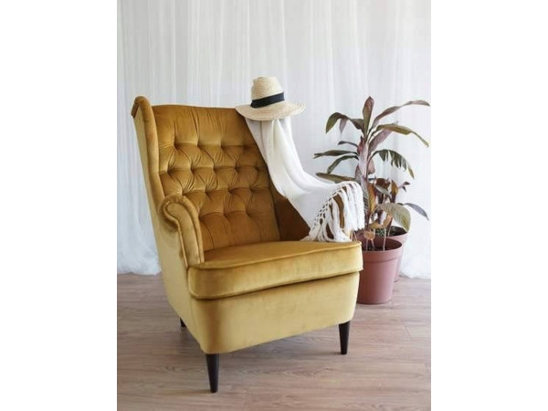 Крісло HARRY VELVET карі/венге BL.68