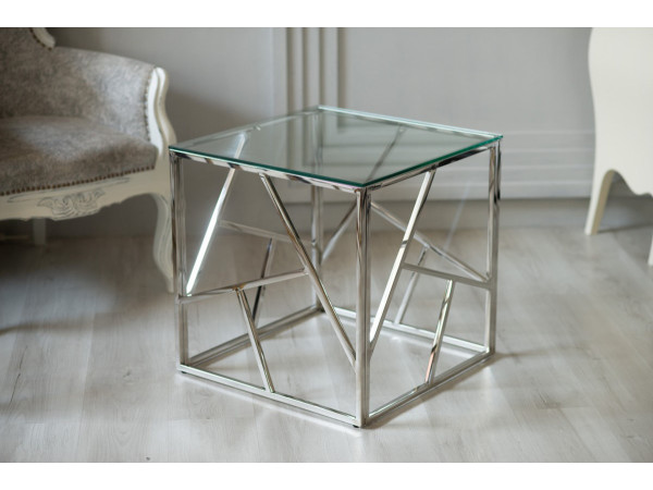 Журнальний столик ESCADA B прозорий/срібний 55X55