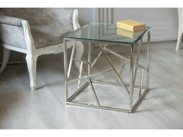Журнальний столик ESCADA B прозорий/срібний 55X55