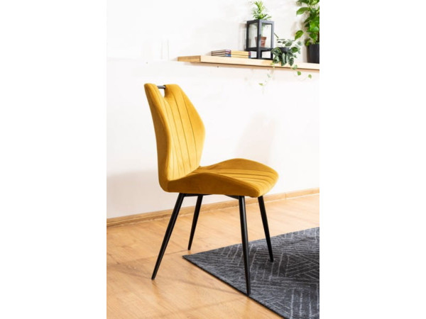 Стілець ARCO VELVET чорний каркас/карі BL.68