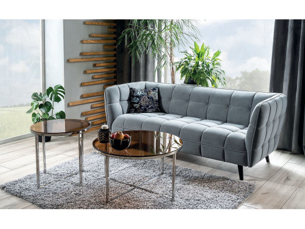 Софа CASTELLO 3 VELVET сіра/венге BL.14