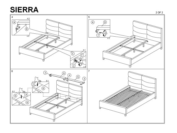 Ліжко SIERRA VELVET 120X200 сіре/дуб TAP.150
