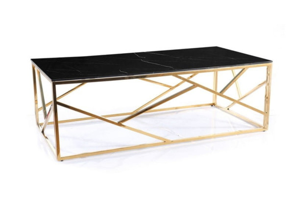 Журнальний столик ESCADA A II чорний еф.мармуру/золото 120x60