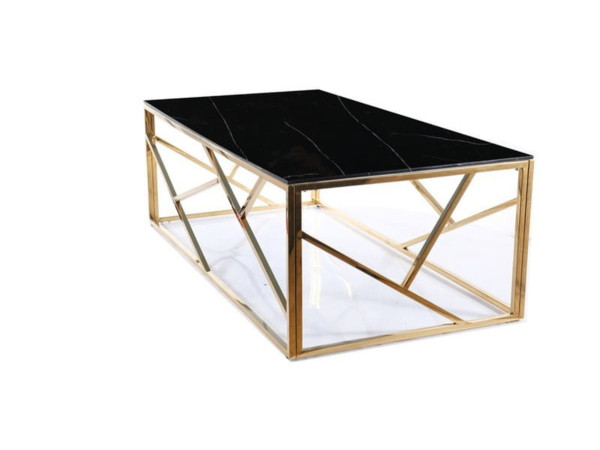 Журнальний столик ESCADA A II чорний еф.мармуру/золото 120x60