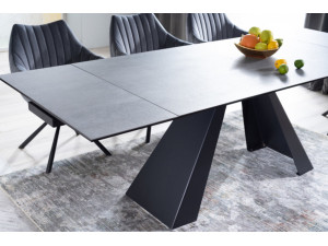 Стіл SALVADORE CERAMIC II темно-сірий CORSO GREY /чорний мат 120(180)X80