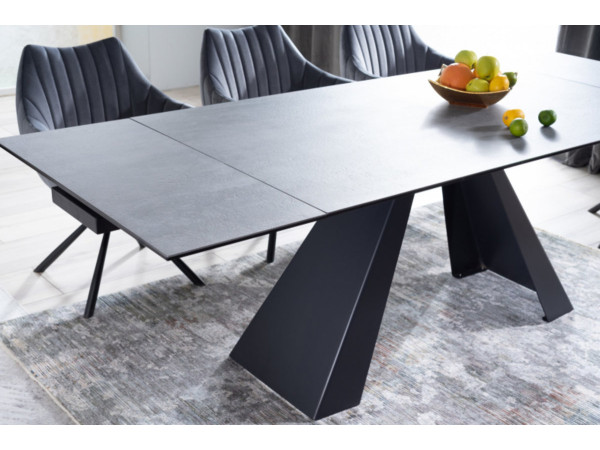 Стіл SALVADORE CERAMIC II темно-сірий CORSO GREY /чорний мат 120(180)X80