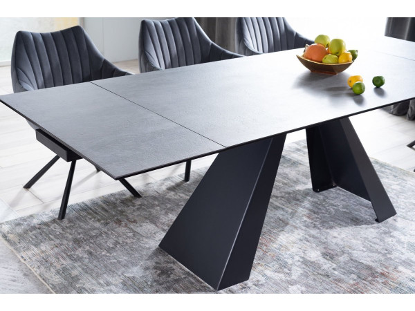 Стіл SALVADORE CERAMIC II темно-сірий CORSO GREY /чорний мат 120(180)X80