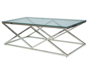 Журнальний столик ZEGNA A прозоре скло/срібло 120X60