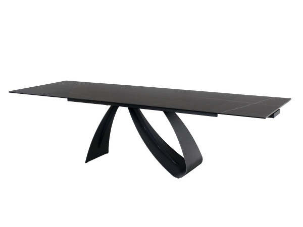 Стіл DIUNA CERAMIC 160(240)X90 чорний мармур Sahar Noir/чорний мат
