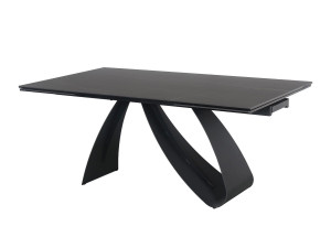 Стіл DIUNA CERAMIC 160(240)X90 чорний мармур Sahar Noir/чорний мат