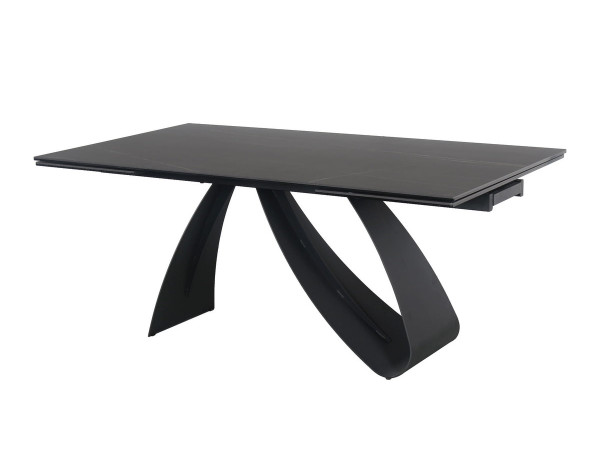 Стіл DIUNA CERAMIC 160(240)X90 чорний мармур Sahar Noir/чорний мат
