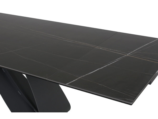 Стіл DIUNA CERAMIC 160(240)X90 чорний мармур Sahar Noir/чорний мат