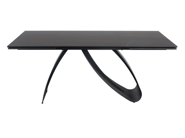 Стіл DIUNA CERAMIC 160(240)X90 чорний мармур Sahar Noir/чорний мат