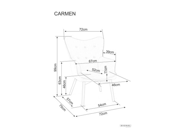 Крісло CARMEN VELVET цинамон/чорний мат BL.4215